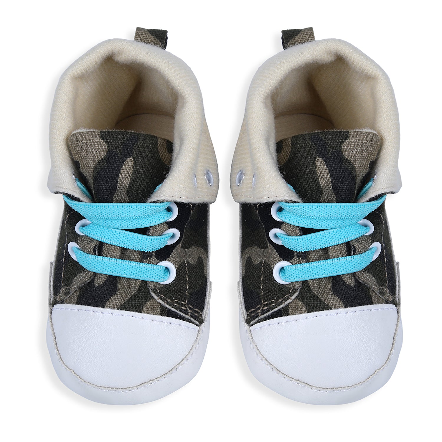 Baby Moo Military High Top Foldable Casual Sneaker Booties - Multicolour