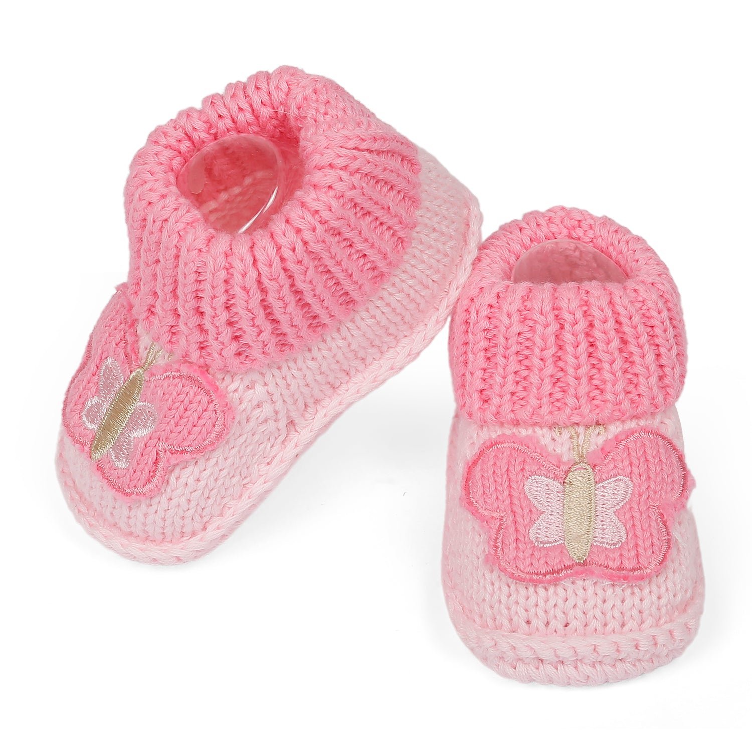 Baby Moo Butterfly Newborn Crochet Socks Booties - Pink