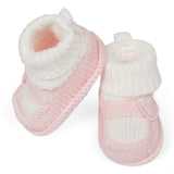 Baby Moo Sweetheart Newborn Crochet Socks Booties - Pink