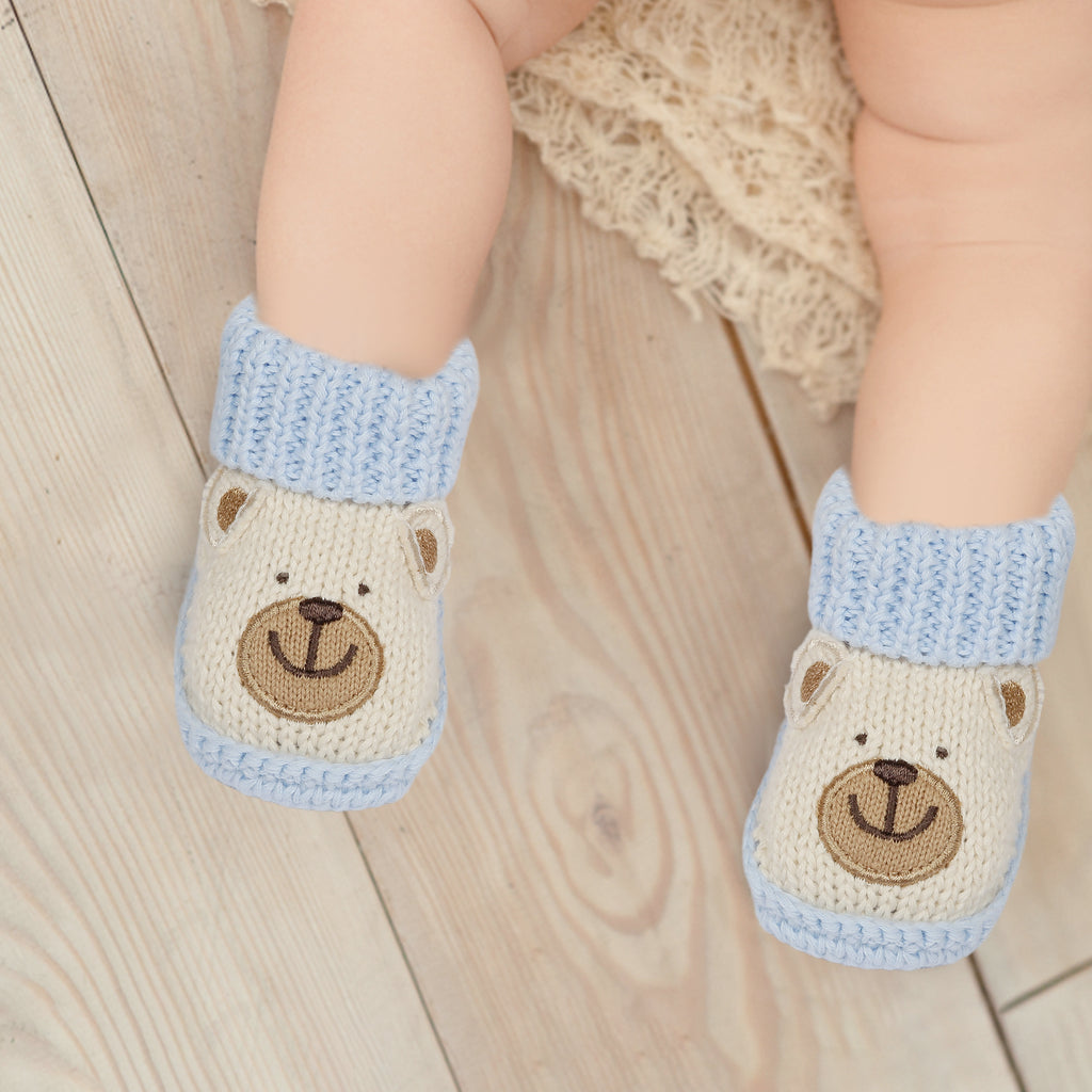 Baby Moo Cute Bear Newborn Crochet Socks Booties - Multicolour