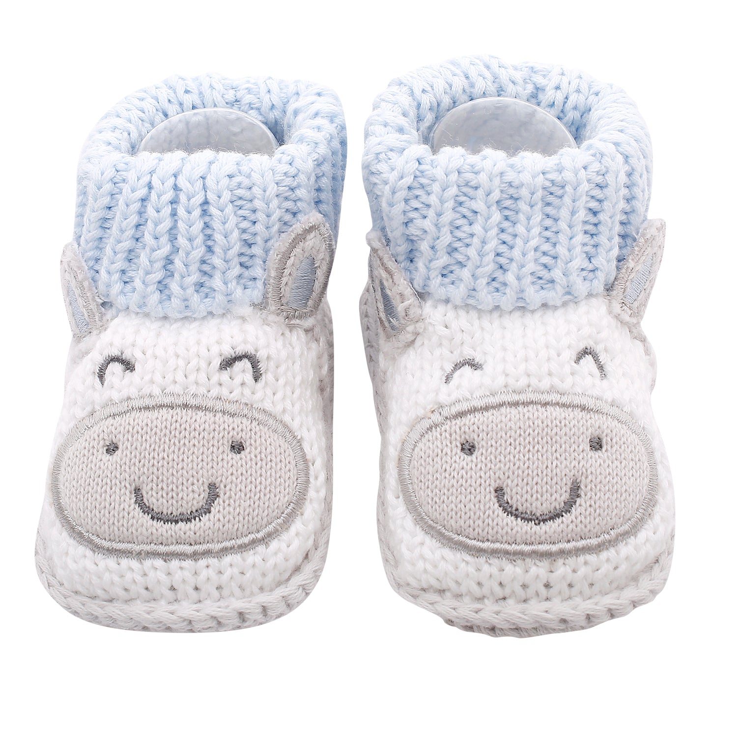 Baby Moo Cute Blue And Grey Socks Booties