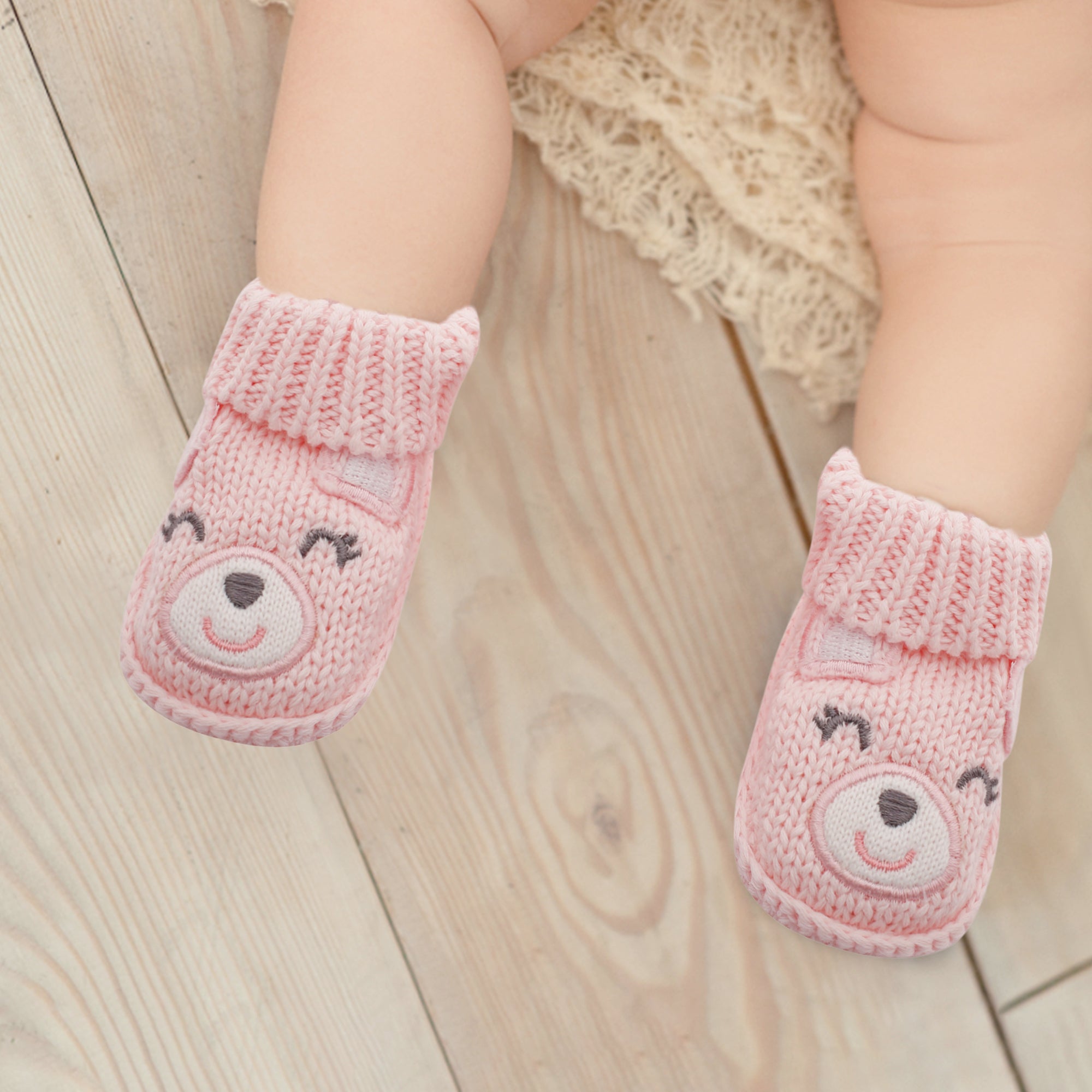 Baby Moo Sweetheart Light Pink Socks Booties