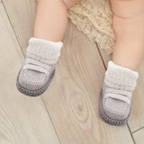 Baby Moo Smart White And Grey Socks Booties