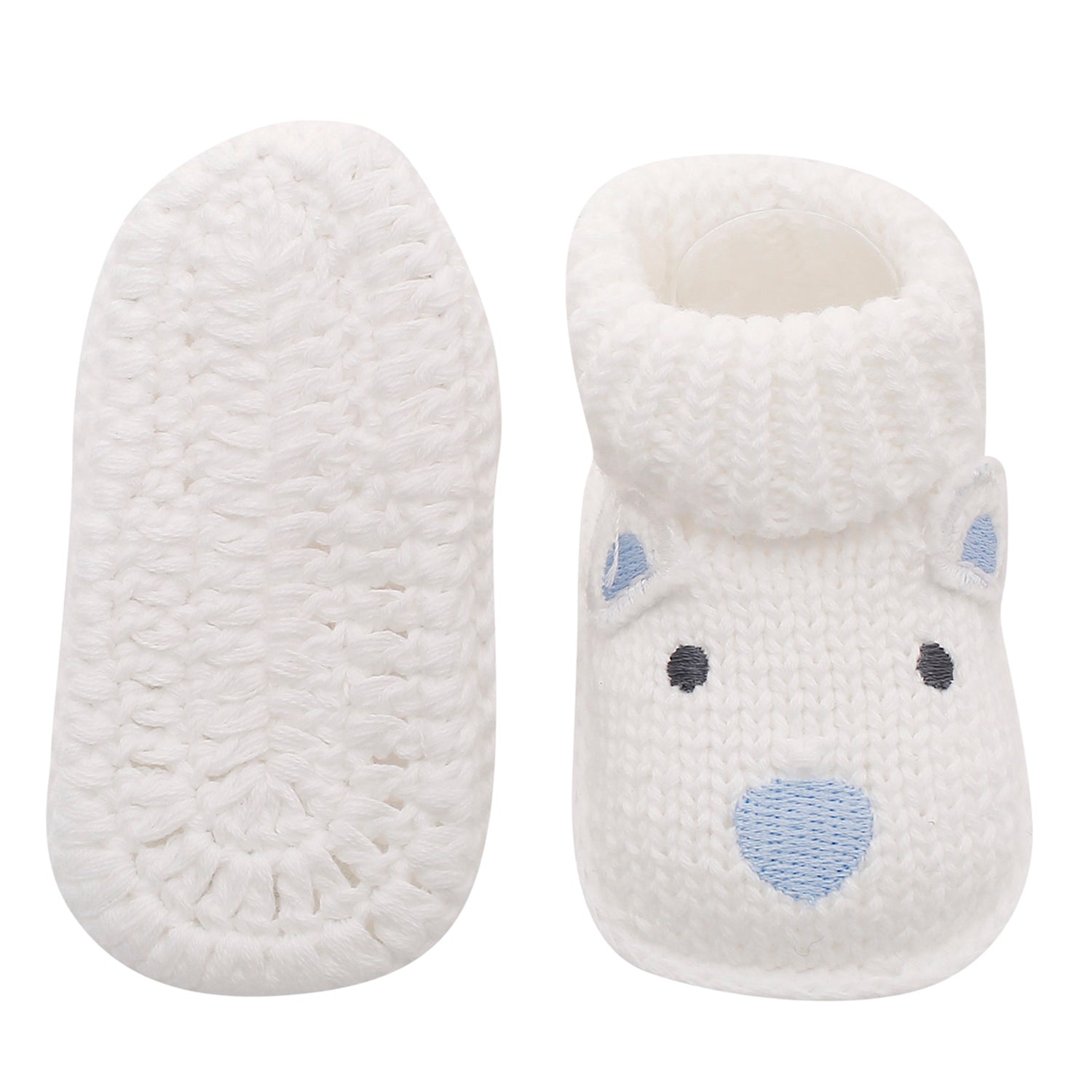 Baby Moo Polar Bear White Socks Booties