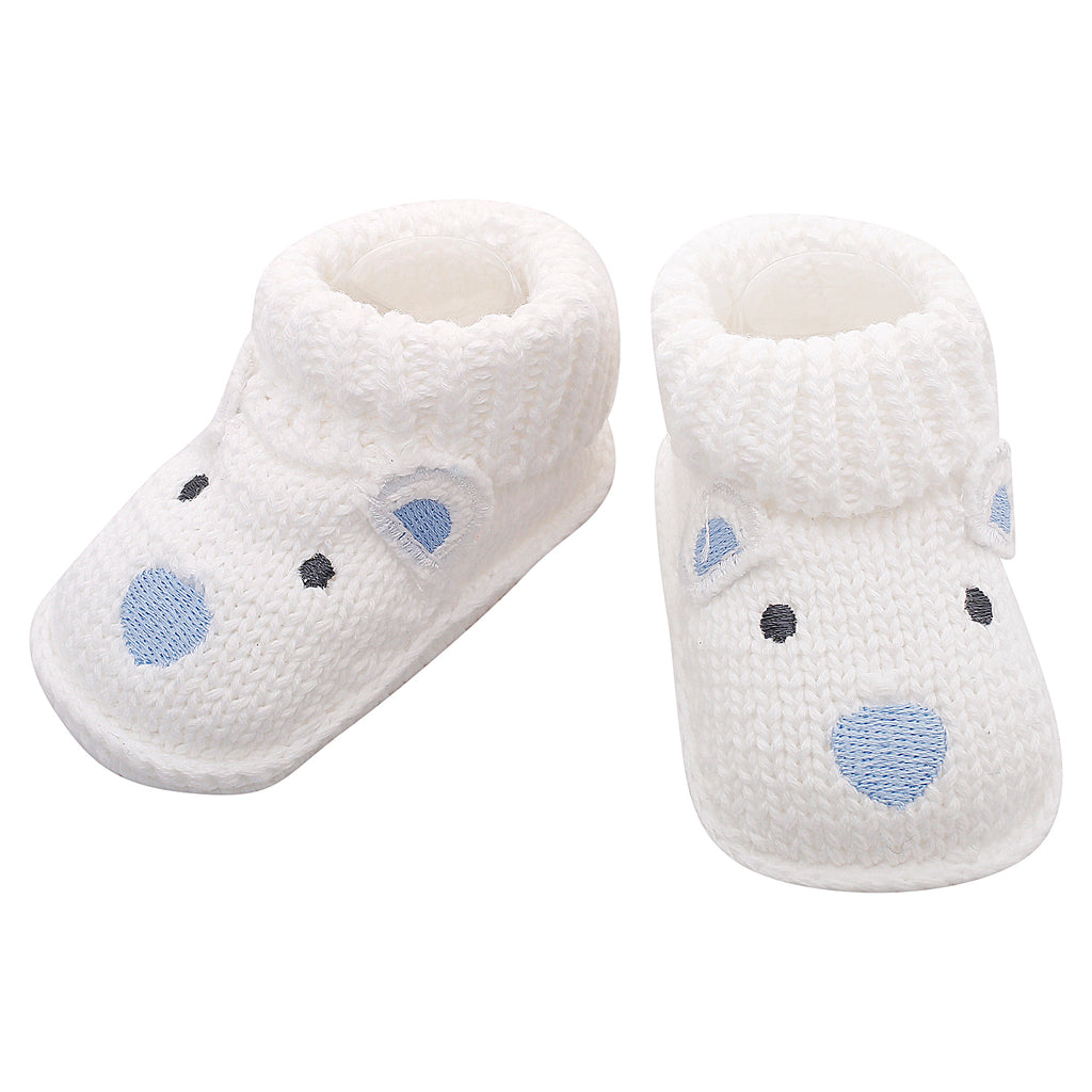Baby Moo Polar Bear White Socks Booties