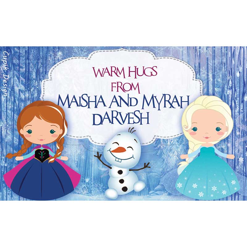 Personalised Frozen Return Gift Labels - Set of 20