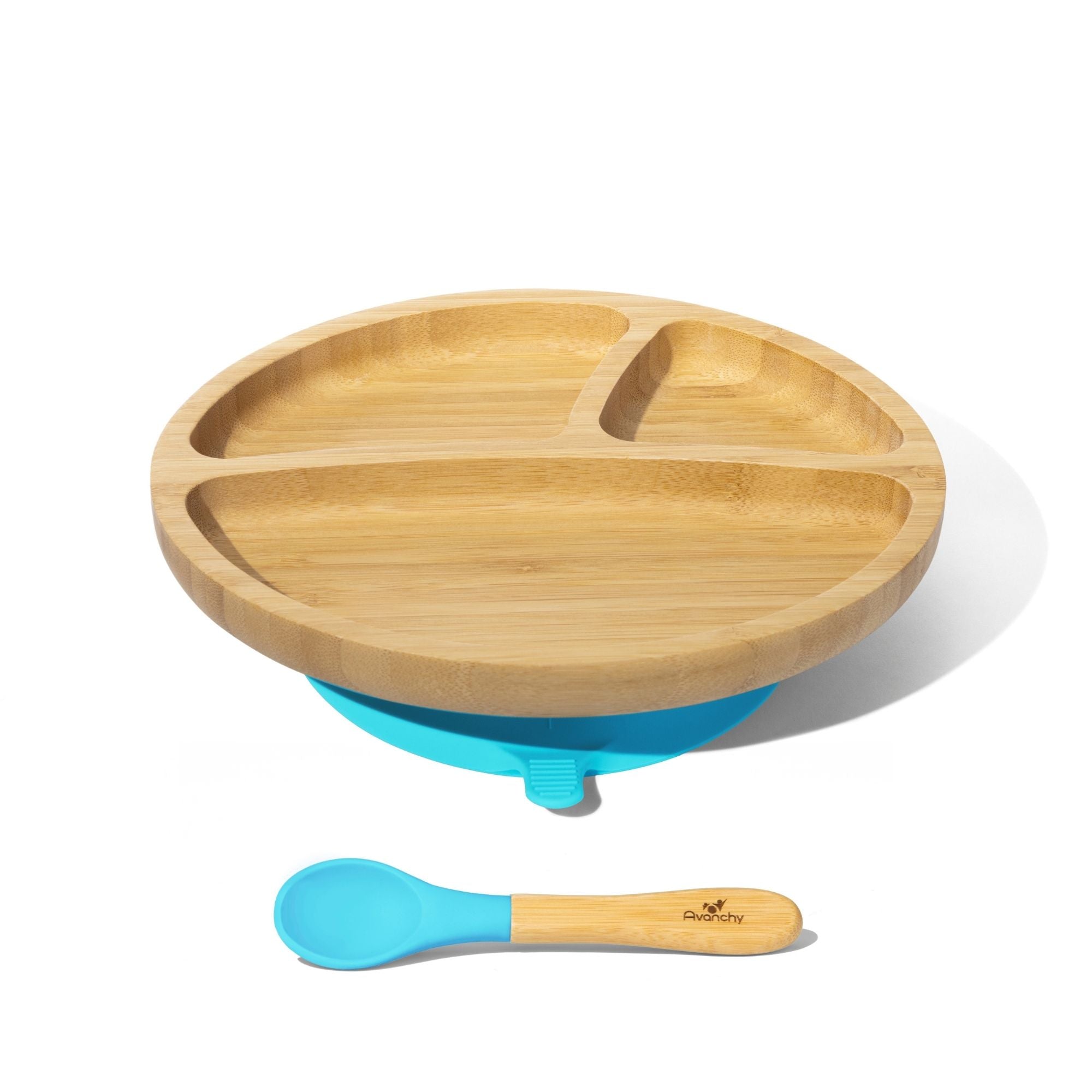 Avanchy Bamboo Toddler Plate & Spoon - Magenta