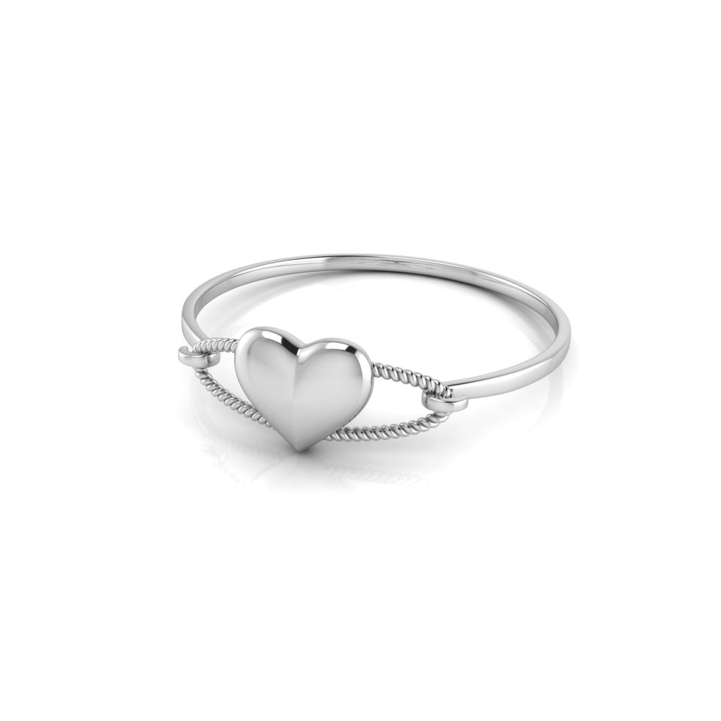 Sterling Silver Bracelet - Cord Heart Bracelet