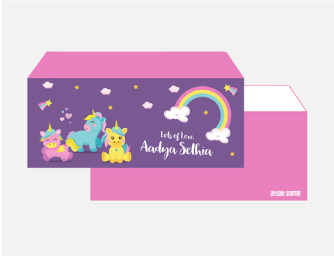 Personalised Envelopes - Baby Unicorn, Set of 24