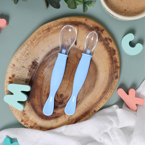 Baby Blue soft Silicone Spoon - 2 pack