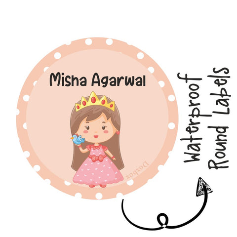 Round Waterproof Labels - Baby Princess
