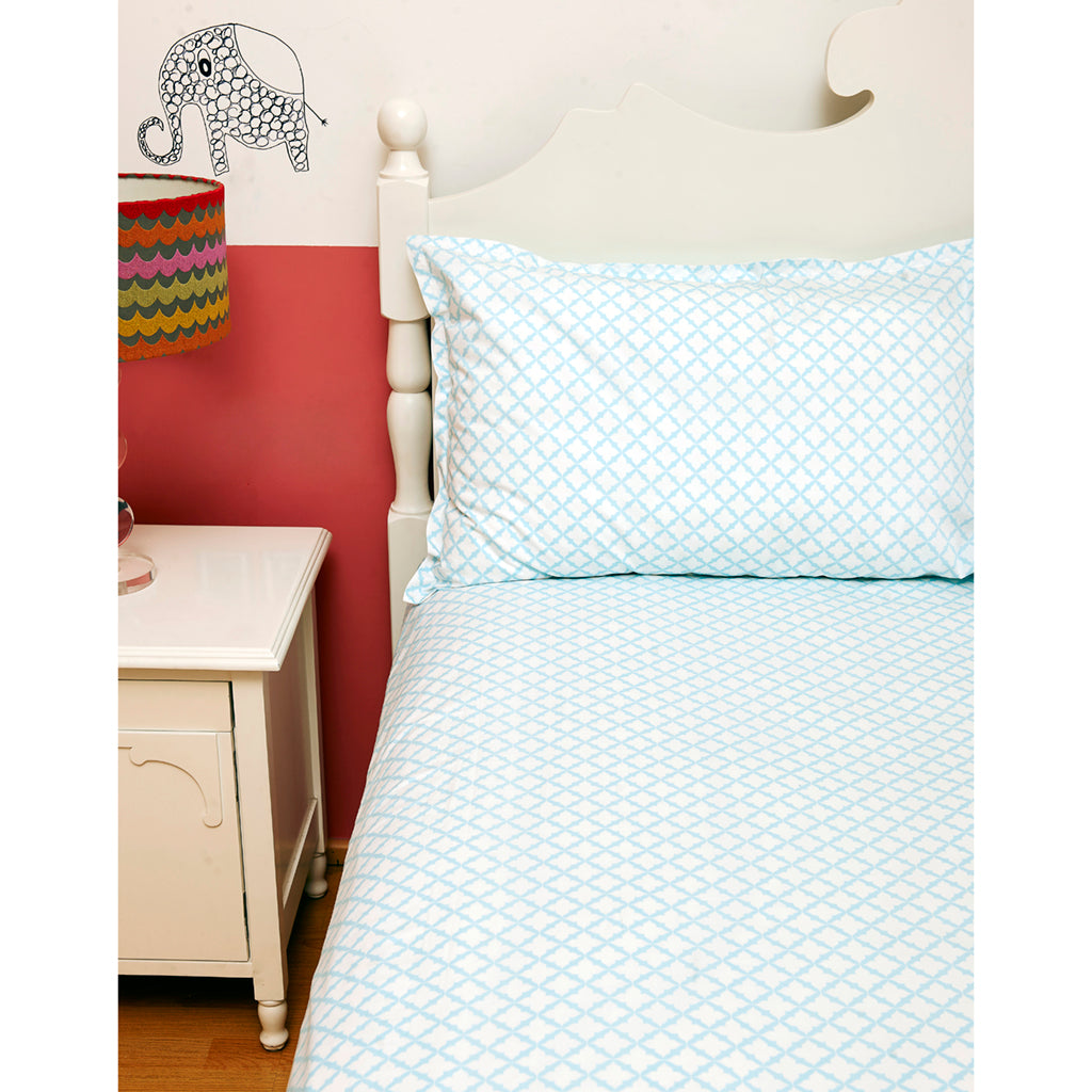 Bedsheet Set - Blue Jaal, Single/Double Bed Sizes Available