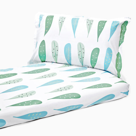 Bedsheet Set - Foliage, Single/Double Bed Sizes Available