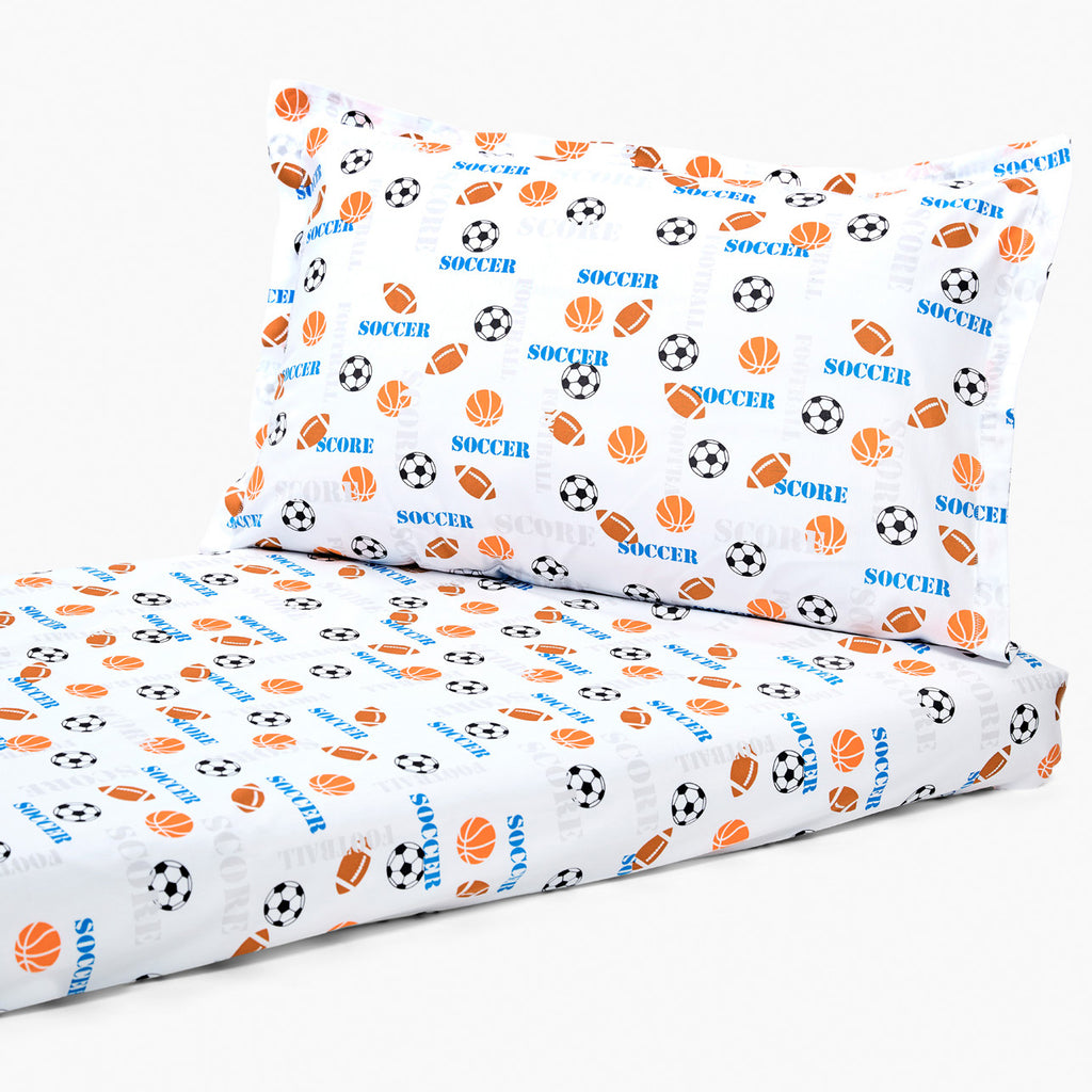 Bedsheet Set - Soccer, Single/Double Bed Sizes Available