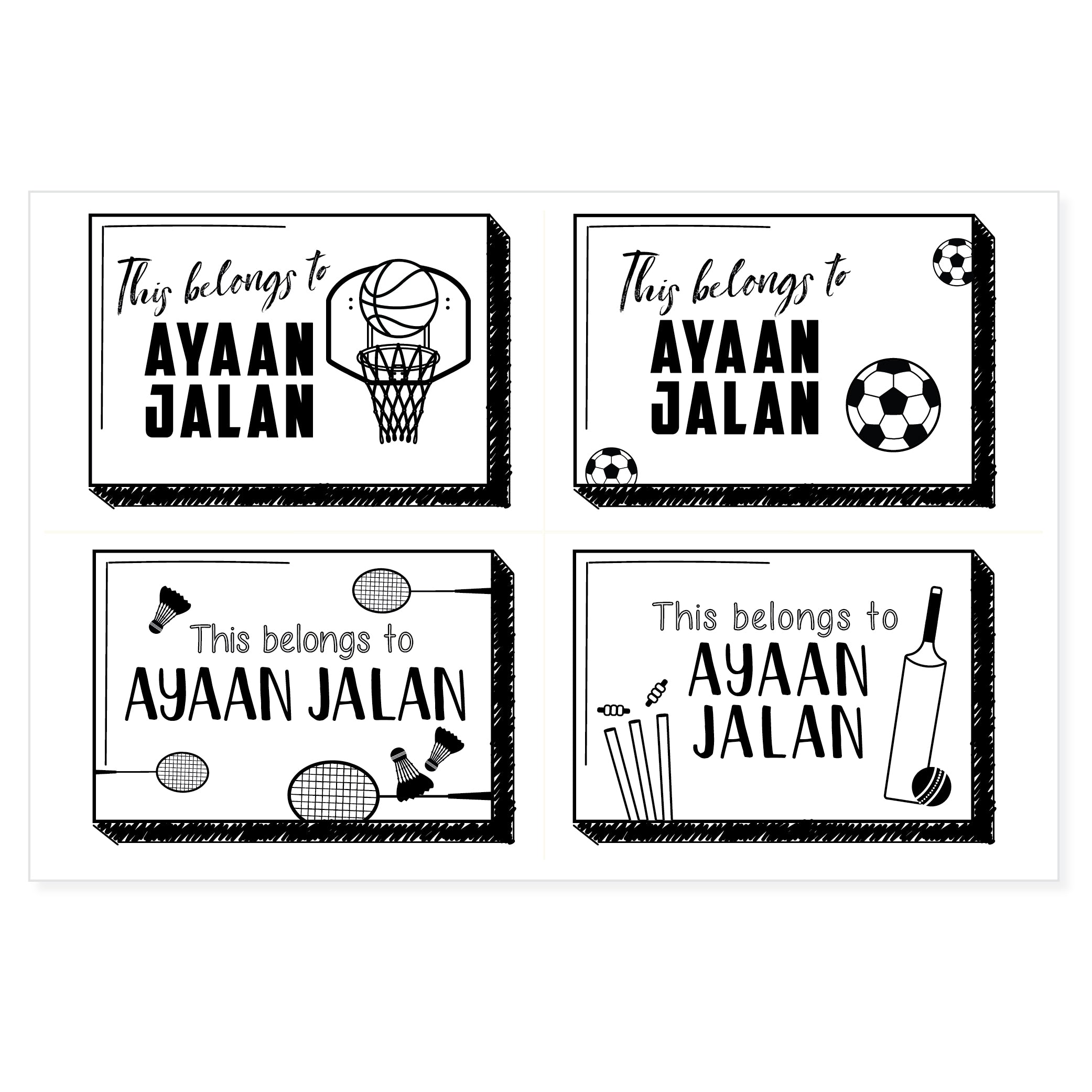 Transparent Labels - Sports (Pack of 32)