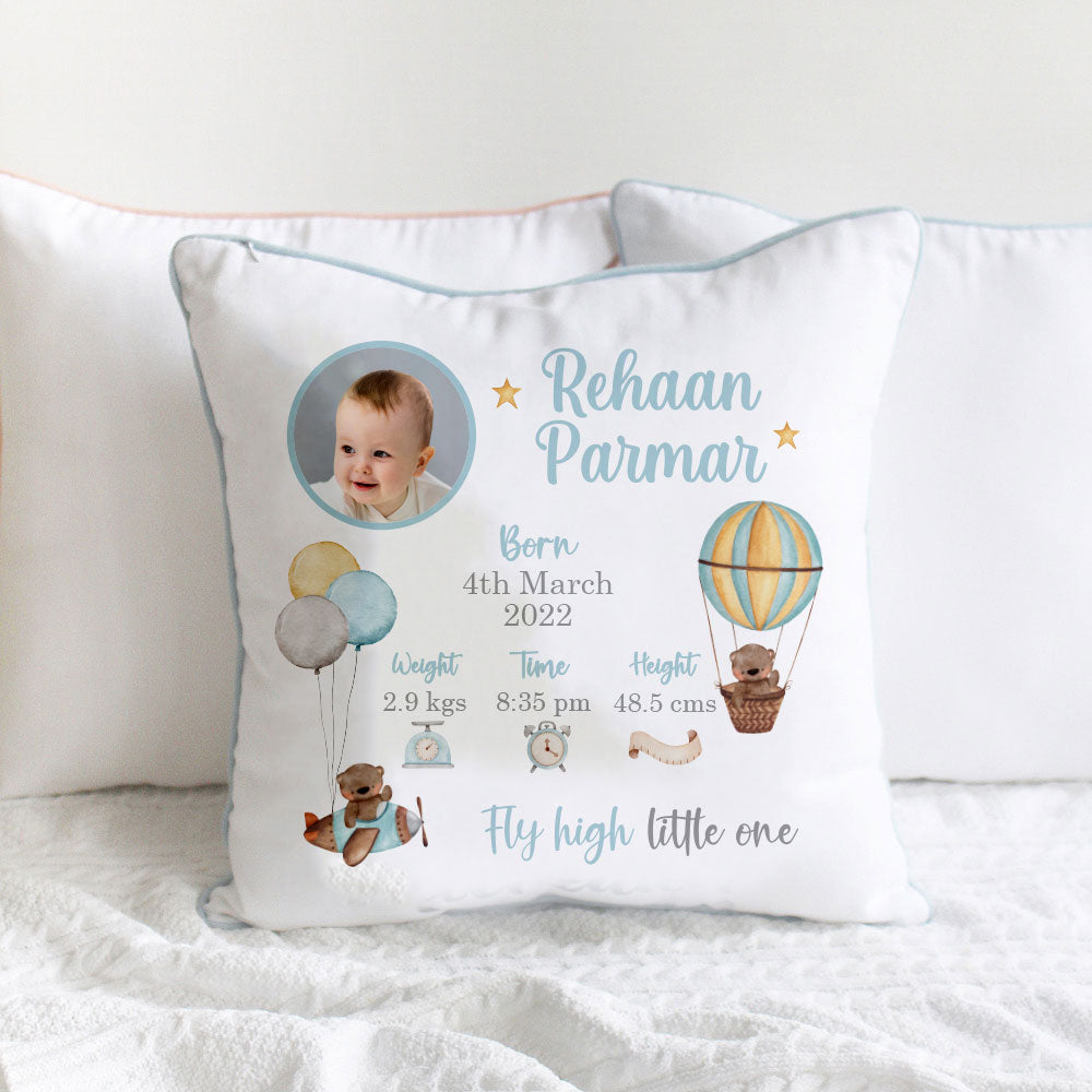 Birth Statistics Cushion - Fly High