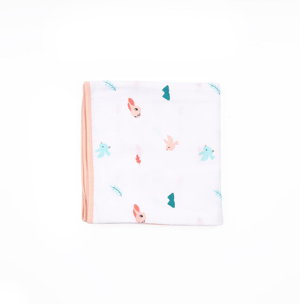 Kicks & Crawl - Pink Bunnies Organic Reversible Blanket