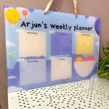 Personalised Blue Sky Weekly Planner - Reusable