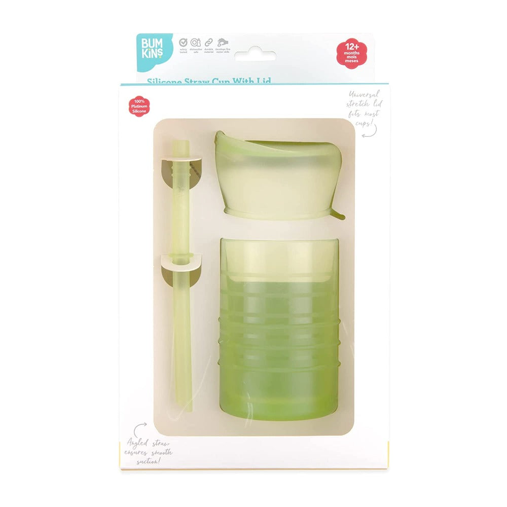 Bumkins Silicone Straw Cup with Lid