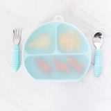 Bumkins Silicone Stretch Lid (3 Section): Clear-Mealtime Essentials-Bumkins-Toycra