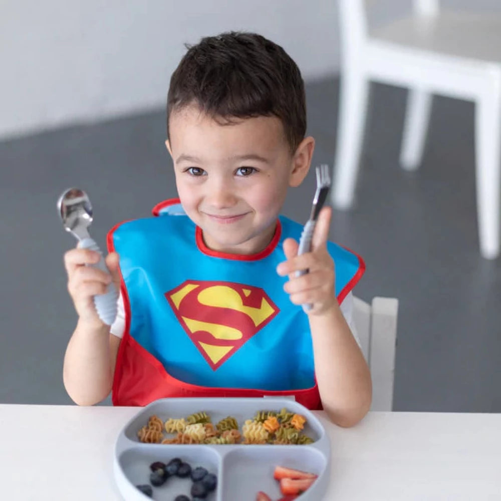 Bumkins Spoon & Fork Set -Gray-Mealtime Essentials-Bumkins-Toycra