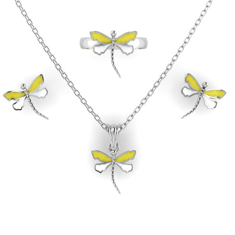 Sterling Silver Necklace & Ring Set - Butterfly