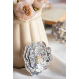 CHOKO Sequins And Pearls Shimmering Blossom Hair Clip - Silver