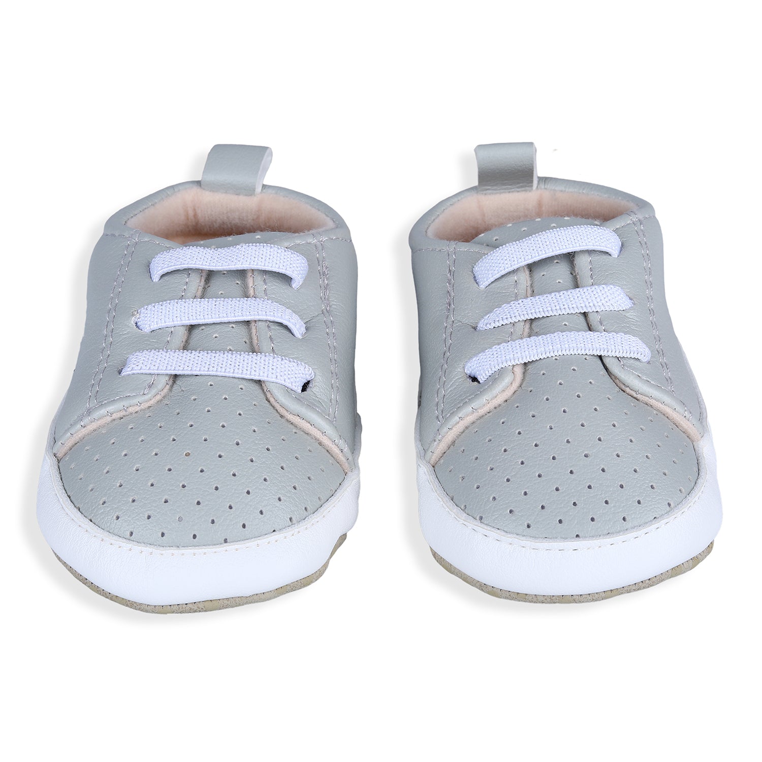 Baby Moo Lace-Up Comfortable And Breathable Infant Anti-Slip Sneaker Shoes - Grey