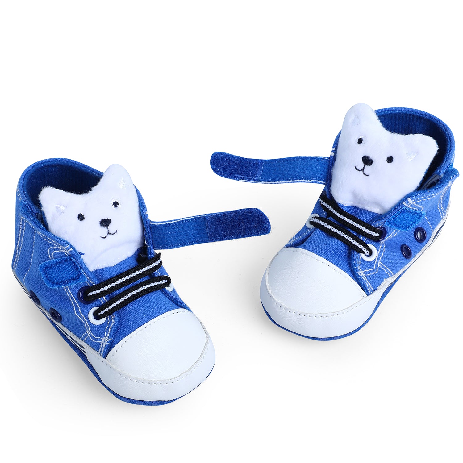 Baby Moo My Buddy Bear Cute And Stylish Comfy Velcro Booties - Blue