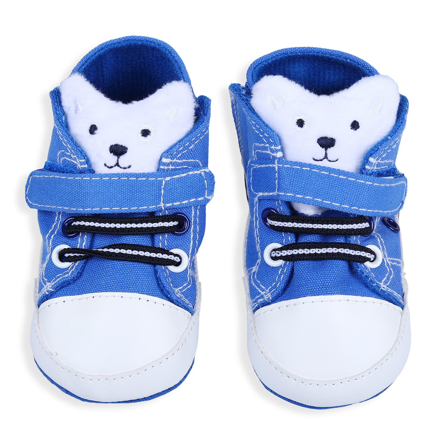 Baby Moo My Buddy Bear Cute And Stylish Comfy Velcro Booties - Blue