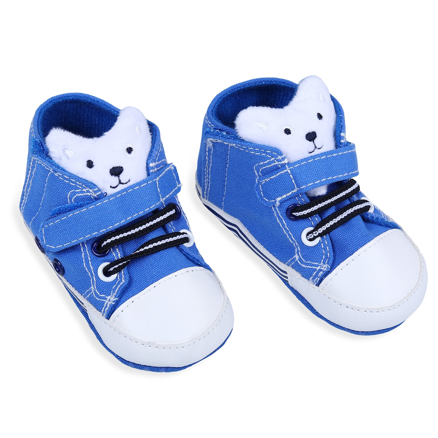 Baby Moo My Buddy Bear Cute And Stylish Comfy Velcro Booties - Blue