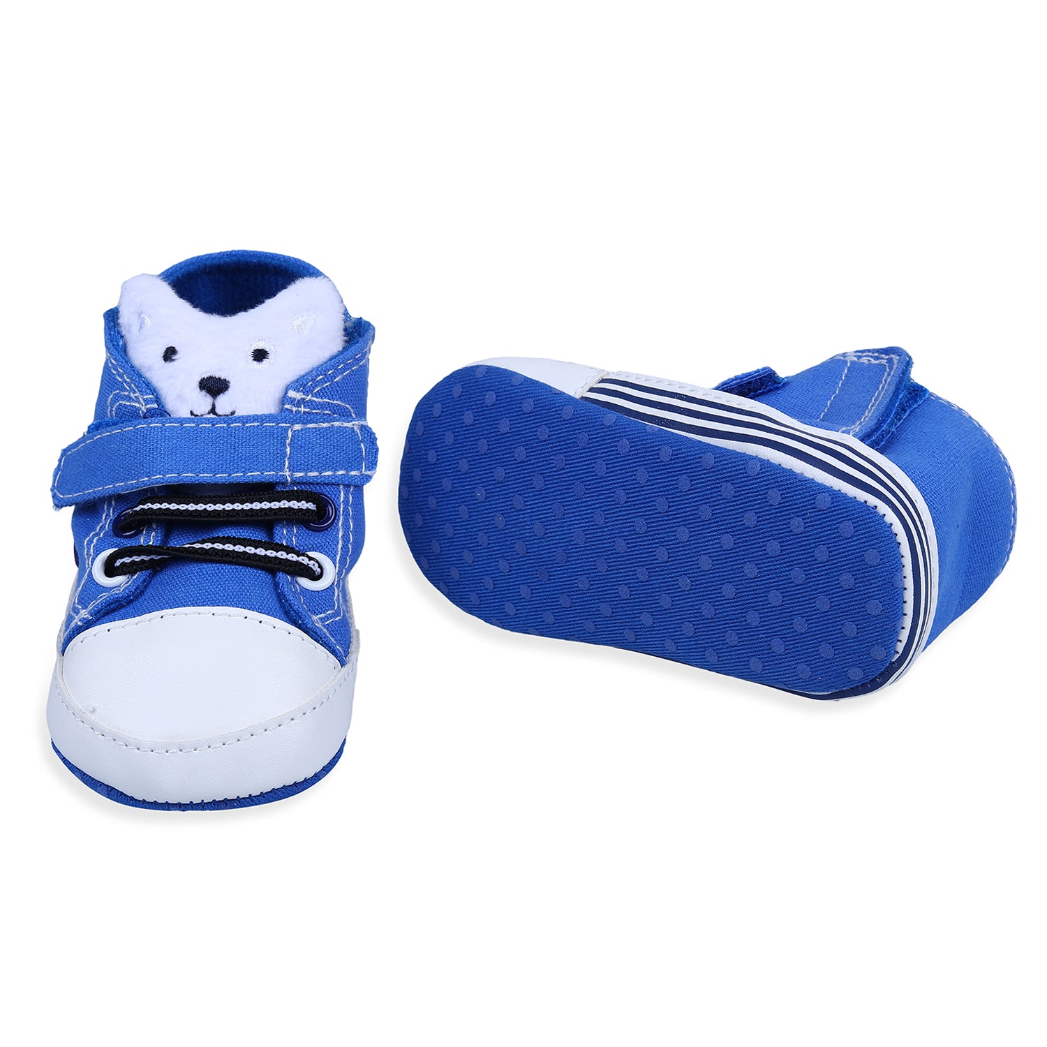 Baby Moo My Buddy Bear Cute And Stylish Comfy Velcro Booties - Blue