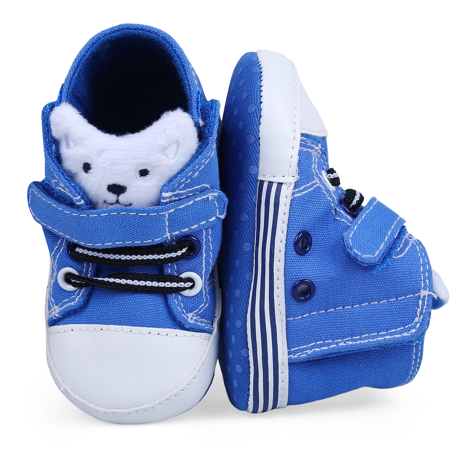 Baby Moo My Buddy Bear Cute And Stylish Comfy Velcro Booties - Blue