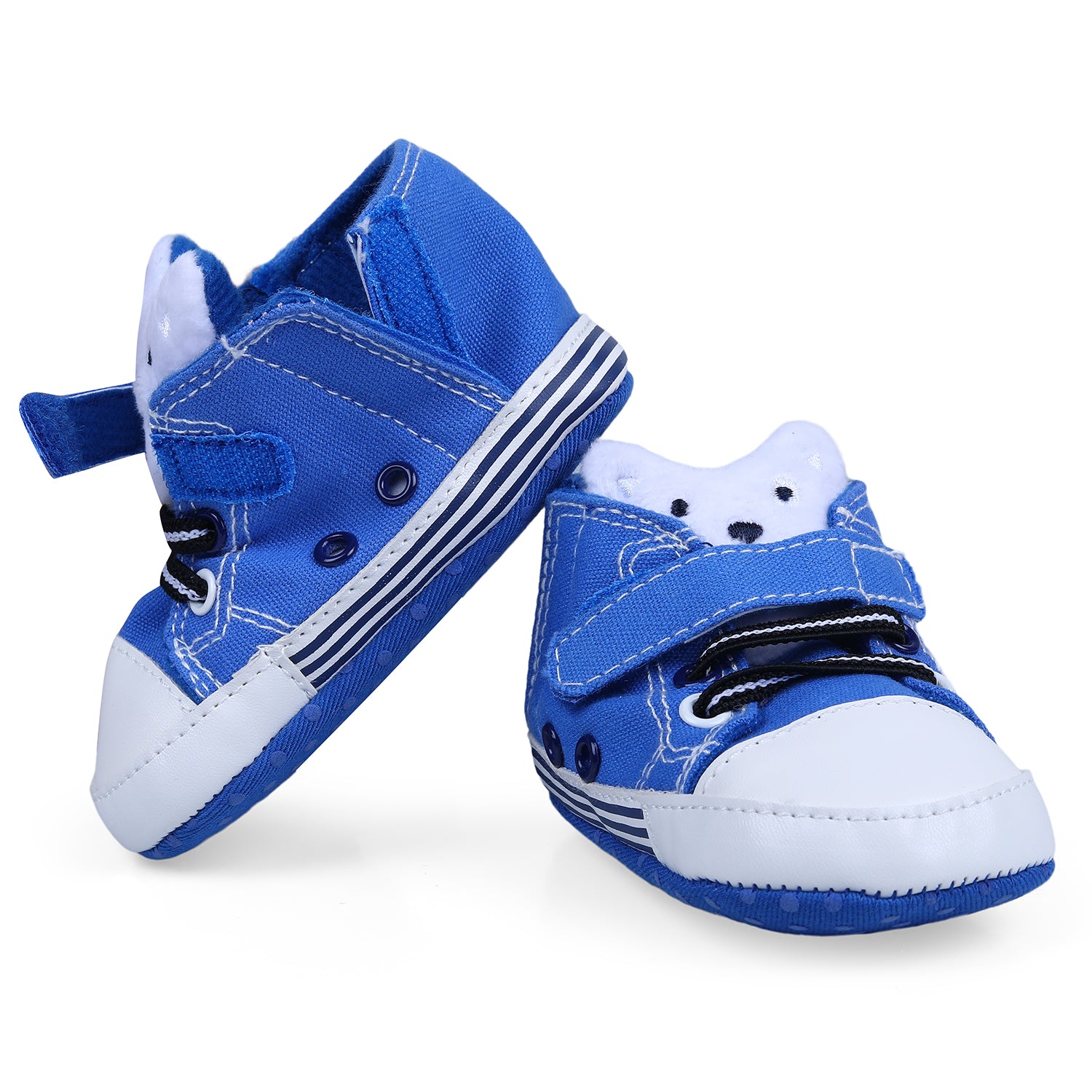 Baby Moo My Buddy Bear Cute And Stylish Comfy Velcro Booties - Blue