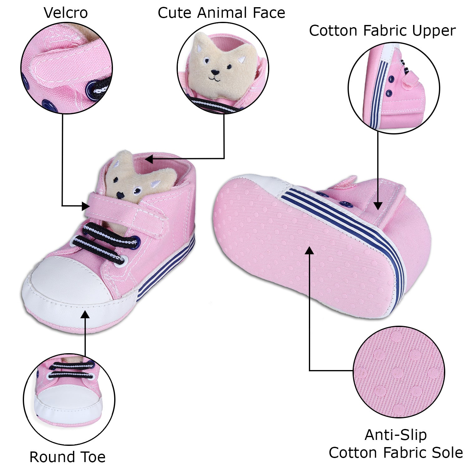 Baby Moo My Buddy Bear Cute And Stylish Comfy Booties - Pink