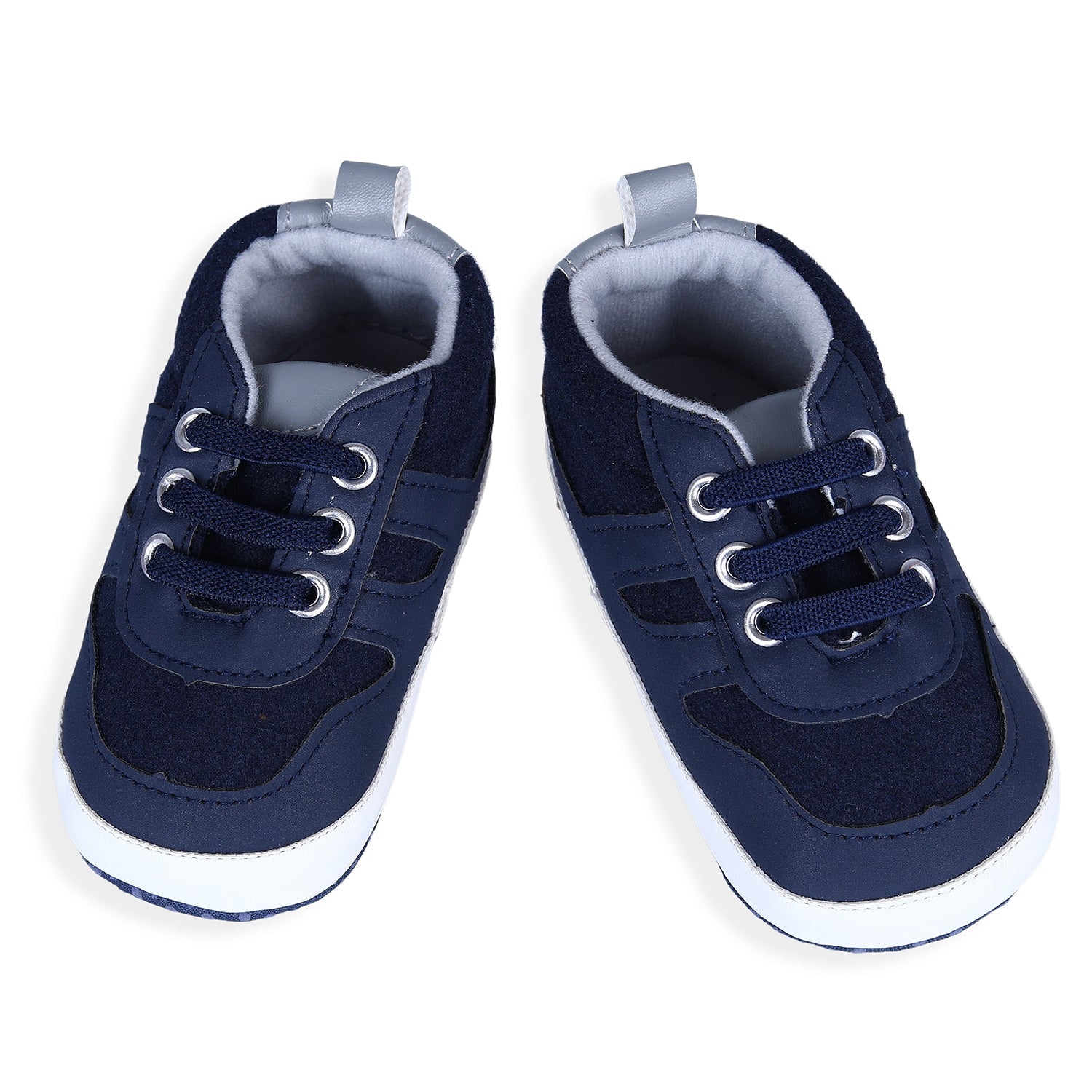 Lace-up Colour-blocked Comfortable Anti-Slip Sneaker Booties - Blue