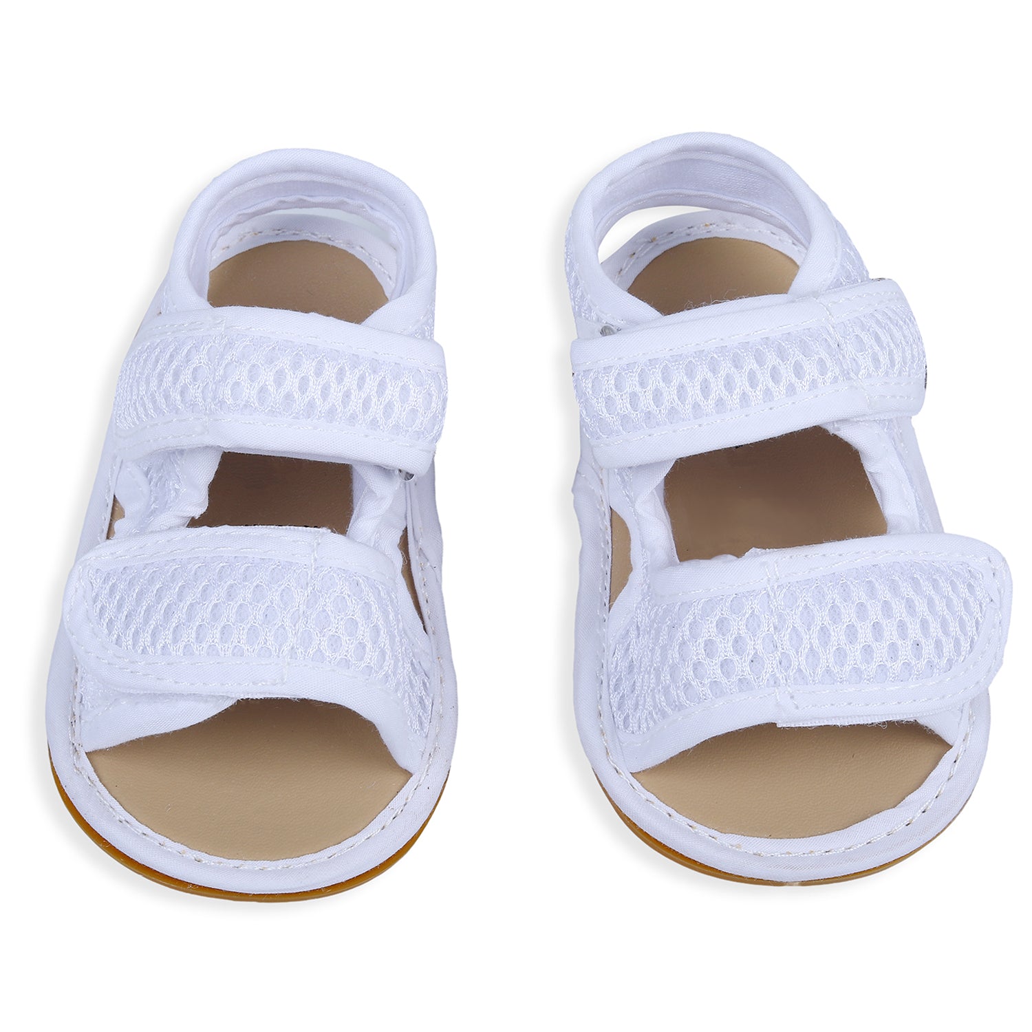 Baby Moo Solid Hookloop Comfortable Anti-skid Floater Sandals - White