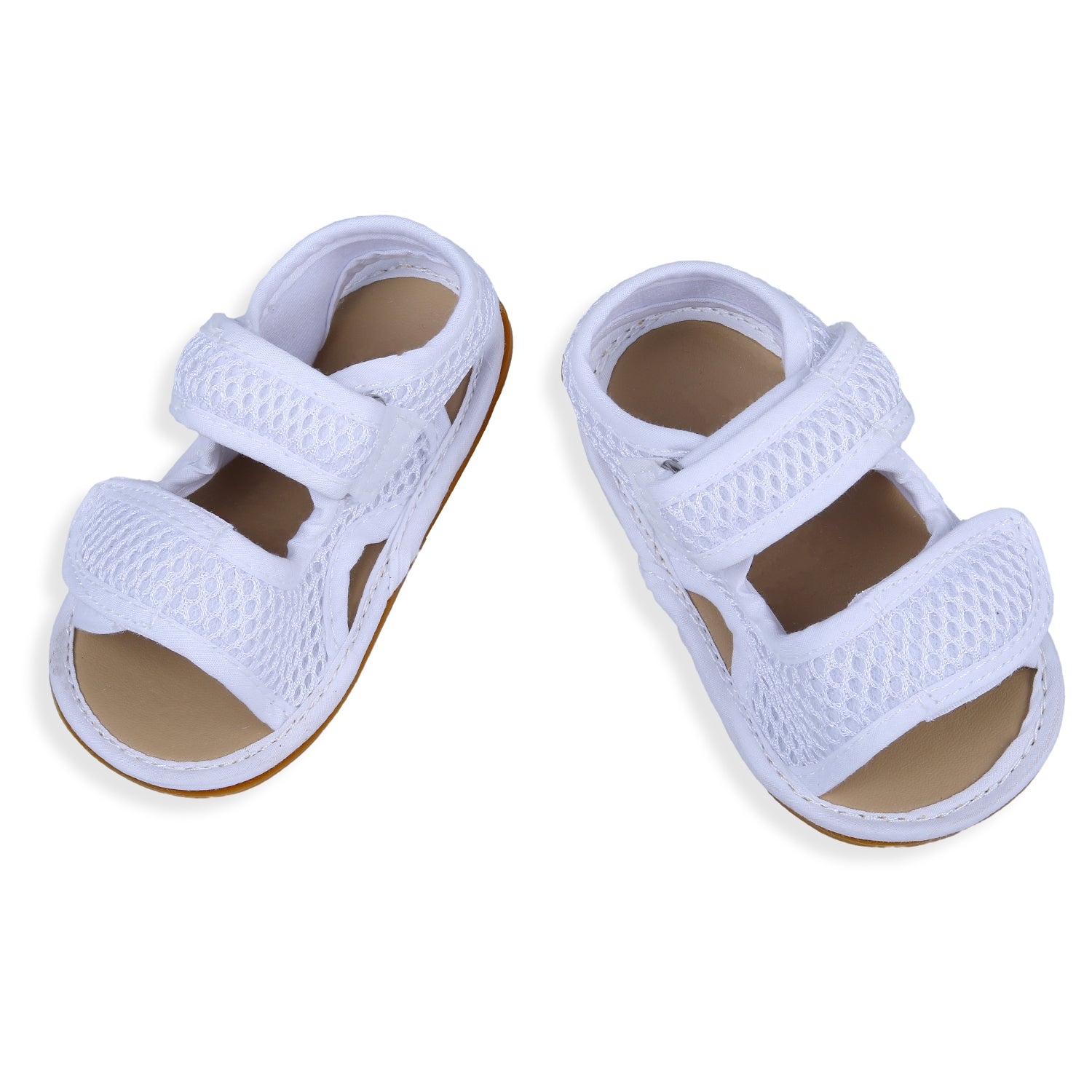 Baby Moo Solid Hookloop Comfortable Anti-skid Floater Sandals - White