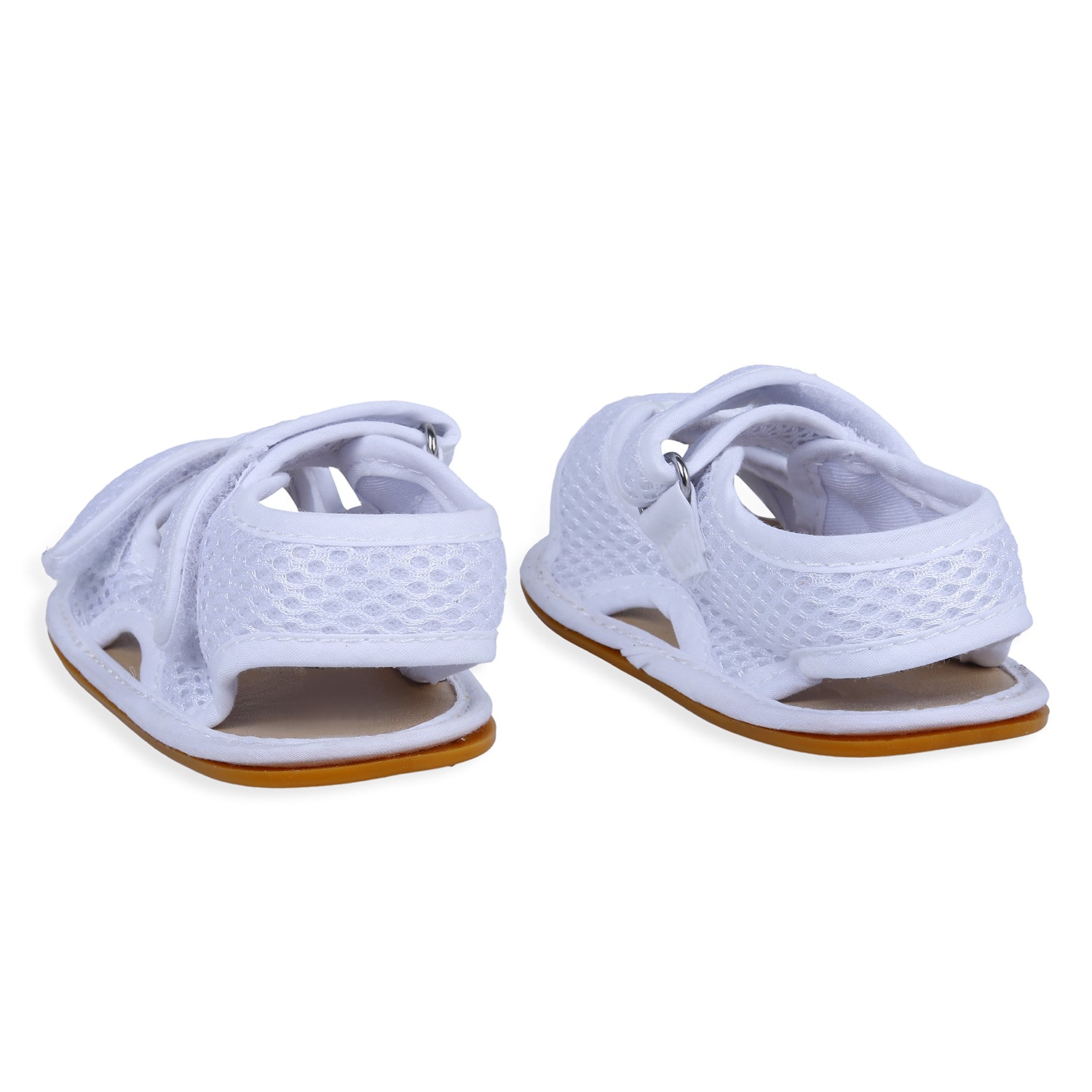 Baby Moo Solid Hookloop Comfortable Anti-skid Floater Sandals - White