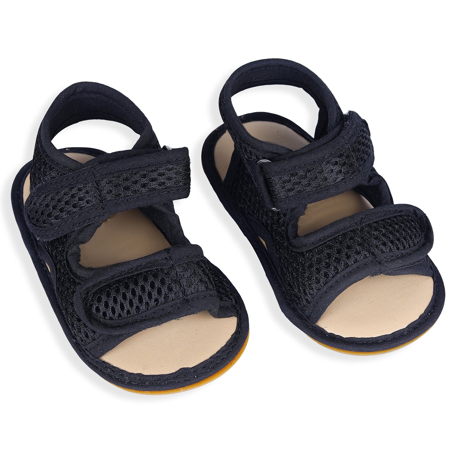 Baby Moo Solid Hookloop Comfortable Anti-skid Floater Sandals - Black