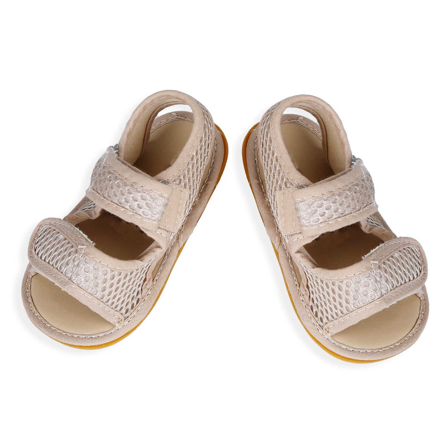 Baby Moo Solid Hookloop Comfortable Anti-skid Floater Sandals - Beige