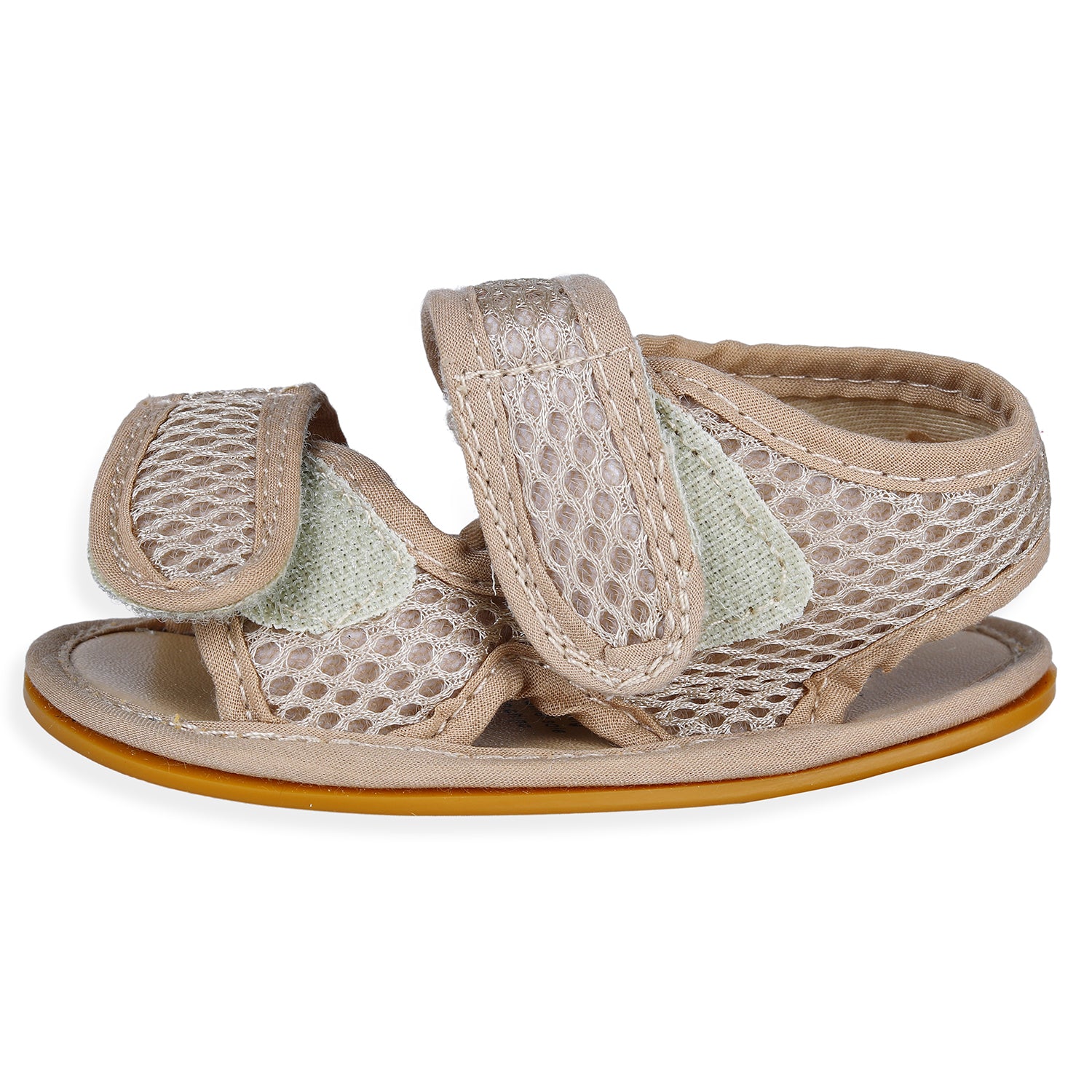 Baby Moo Solid Hookloop Comfortable Anti-skid Floater Sandals - Beige