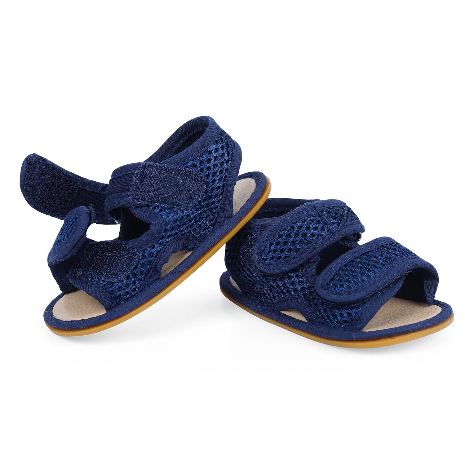 Baby Moo Solid Hookloop Comfortable Anti-skid Floater Sandals - Navy Blue