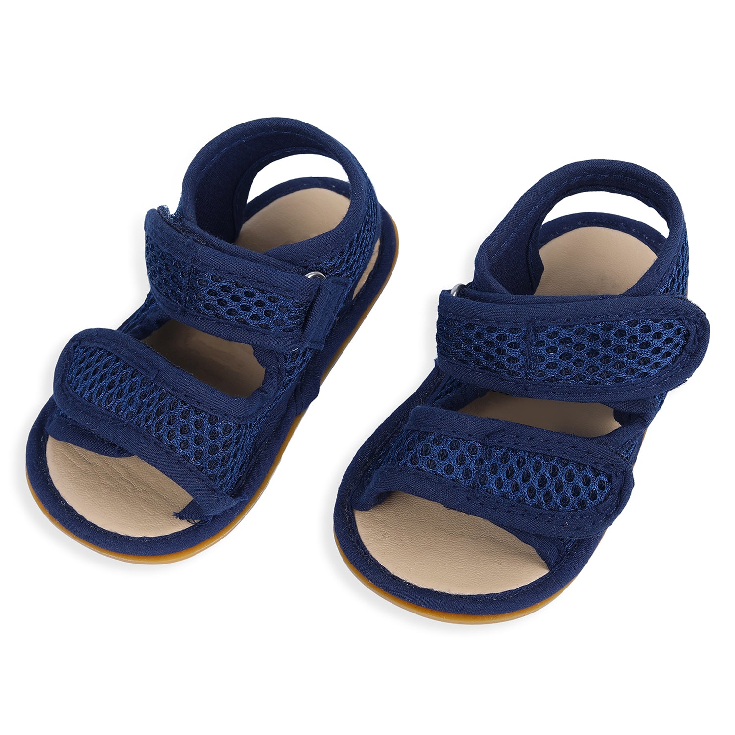 Baby Moo Solid Hookloop Comfortable Anti-skid Floater Sandals - Navy Blue