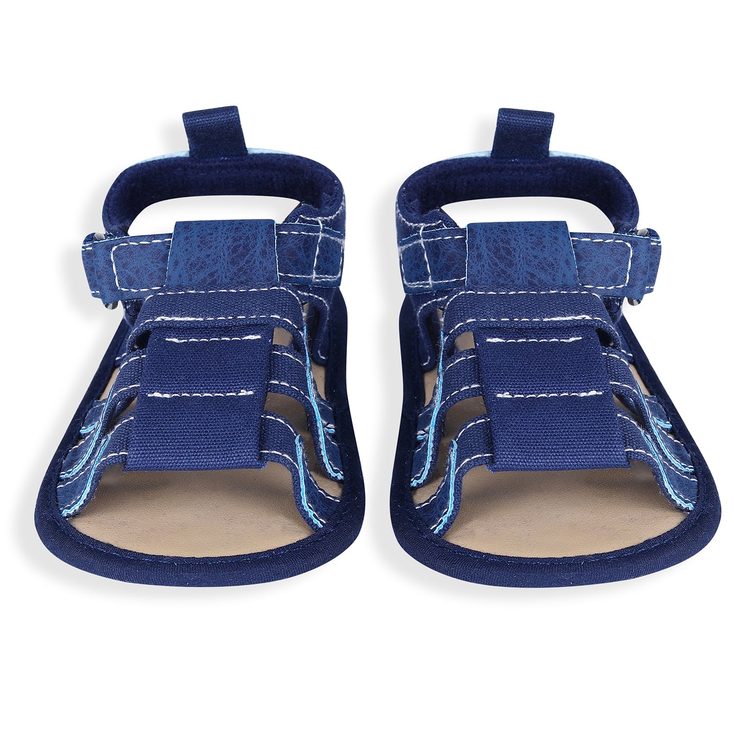 Baby Moo Velcro Hook-Loop Infant Premium Anti-Slip Sandal Booties - Blue