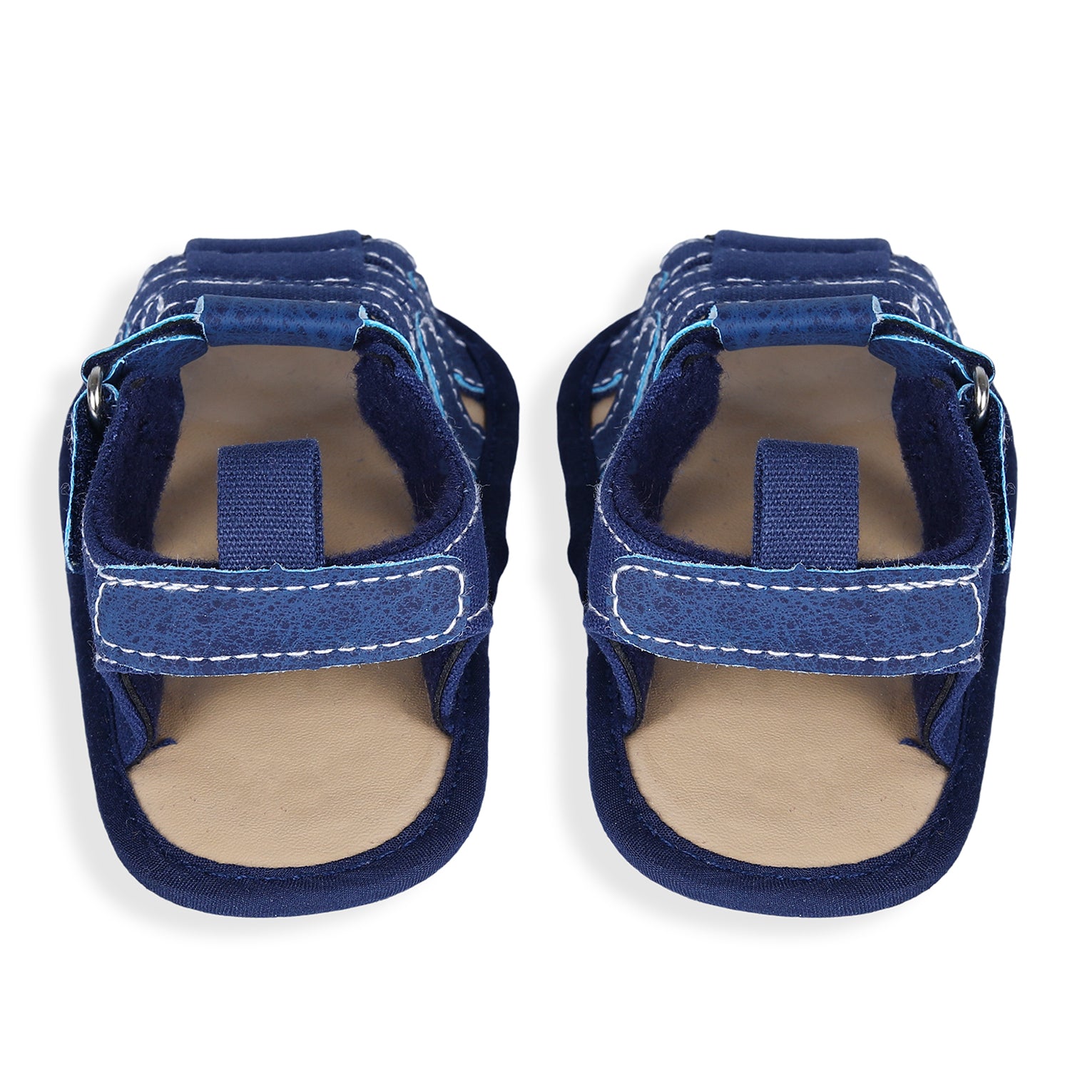 Baby Moo Velcro Hook-Loop Infant Premium Anti-Slip Sandal Booties - Blue