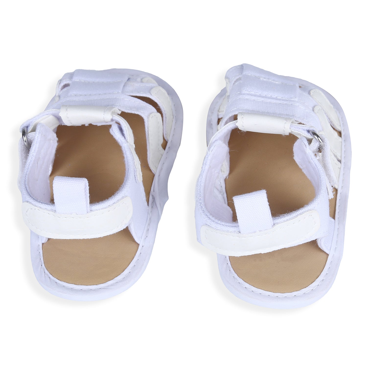 Baby Moo Plain Stylish And Comfortable Open Toe Sandal Booties - White