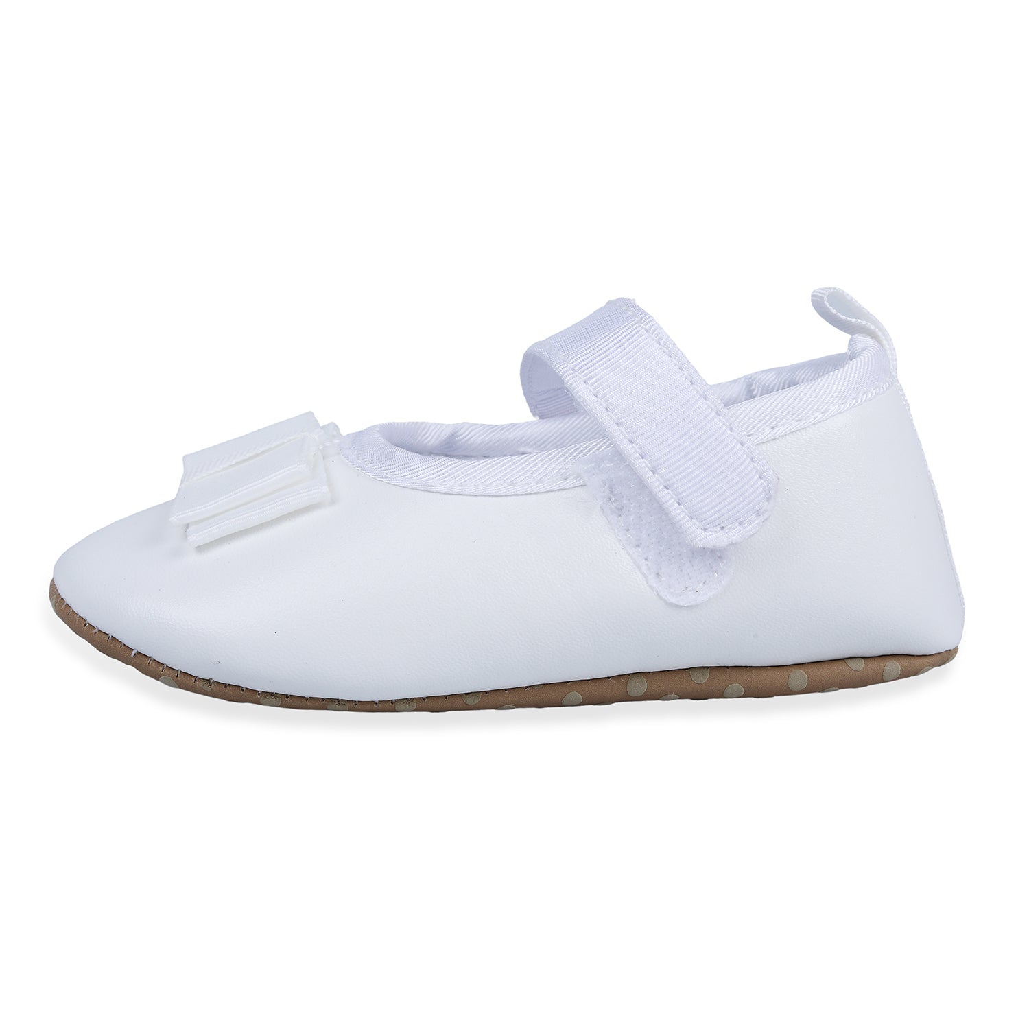 Baby Moo Bowknot Premium Infant Girls Anti-Slip Ballerina Shoes - White