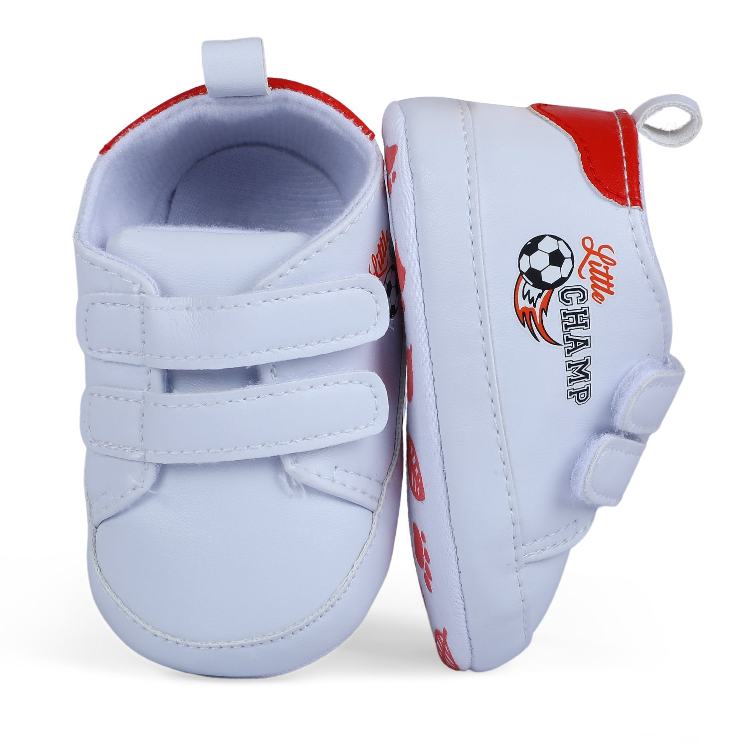 Baby Moo Little Champ Soft Sole Anti-Slip Booties - White