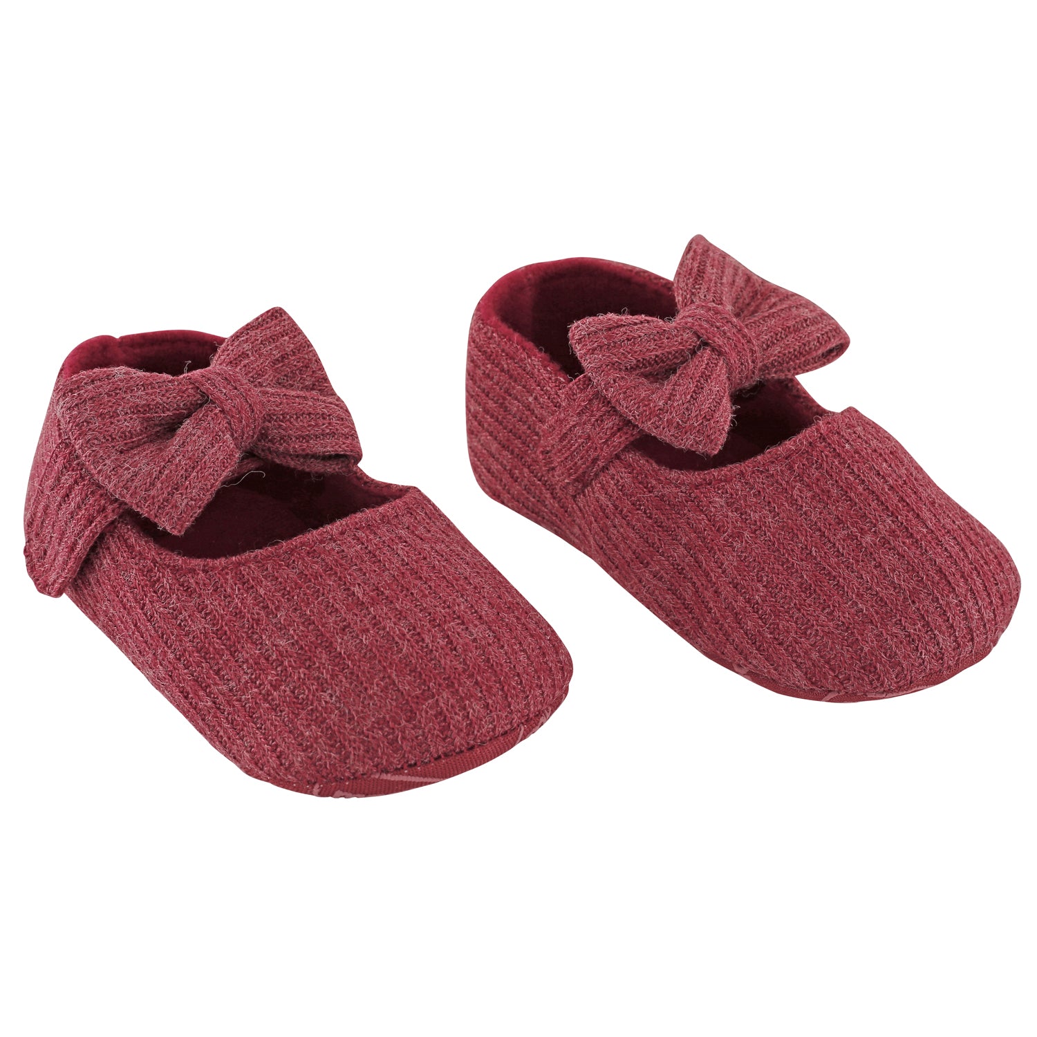 Baby Moo Pretty Bow Maroon Booties